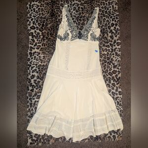 VTG Sue Wong Cream and Black Embroidered Maxi Dress